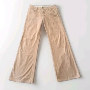 Vintage Y2k Banana Republic Khaki Corduroy Flare Pants Wide Cords Stretch Tan 28